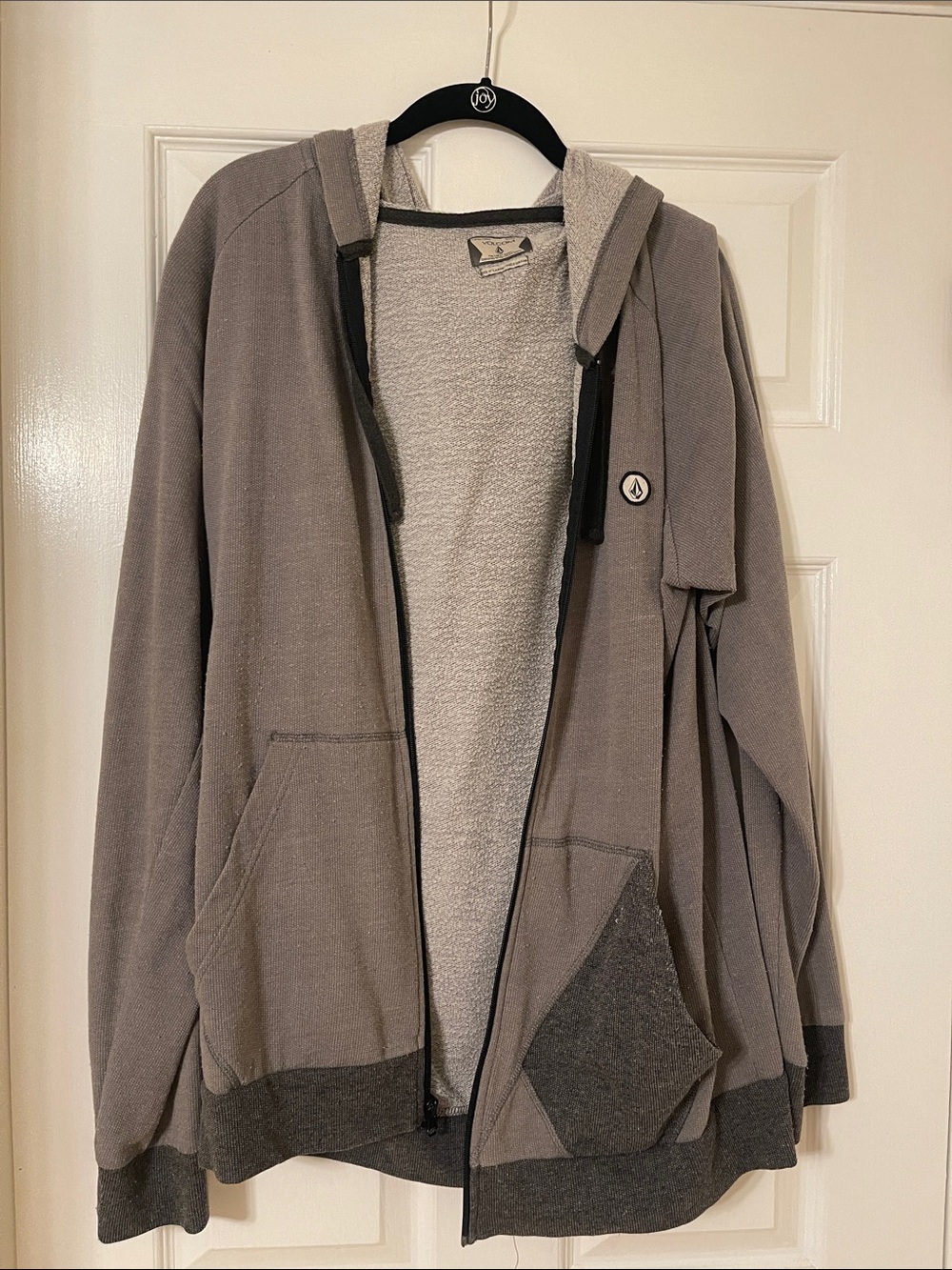 Volcom Men's Gray Zip-Up Hooded Jacket